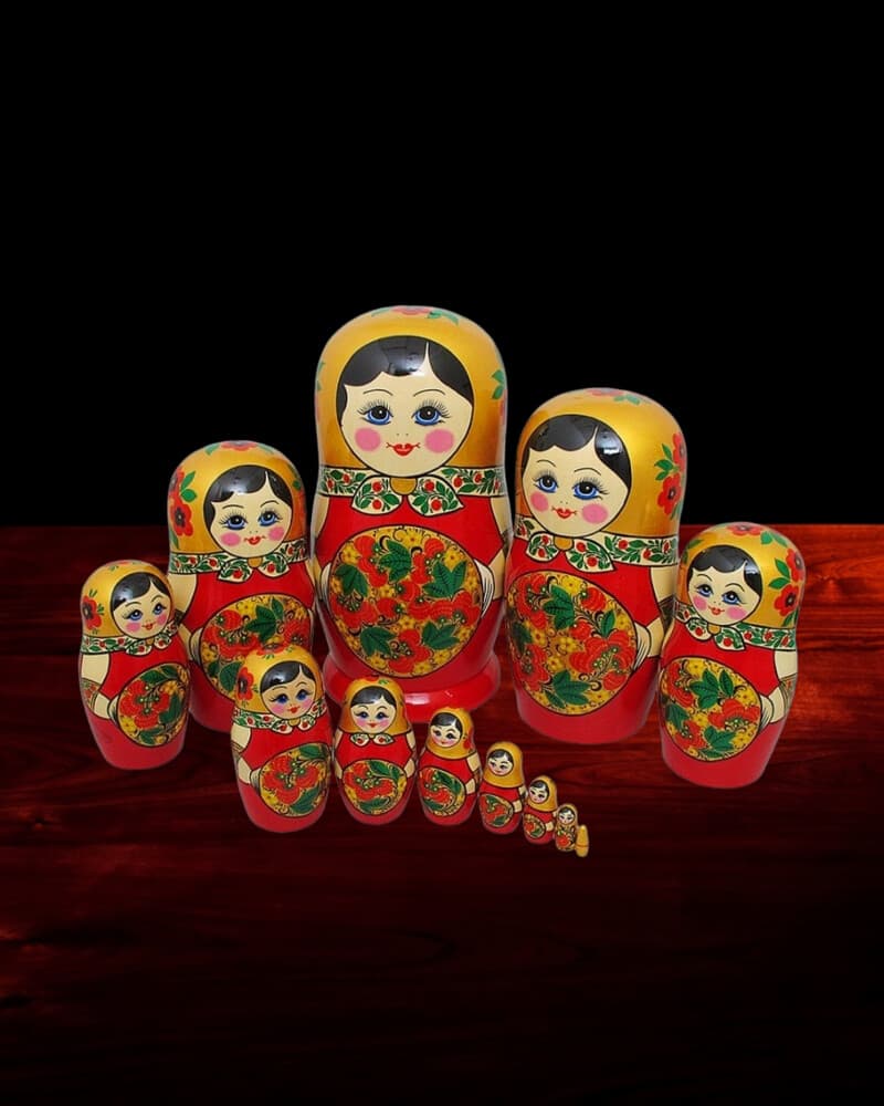 Flame berry Khokhloma matryoshka
