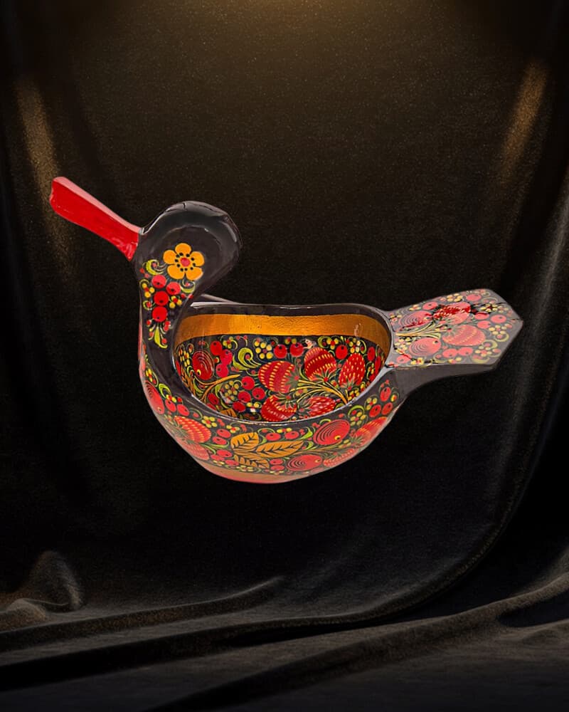Khokhloma duck candy dish