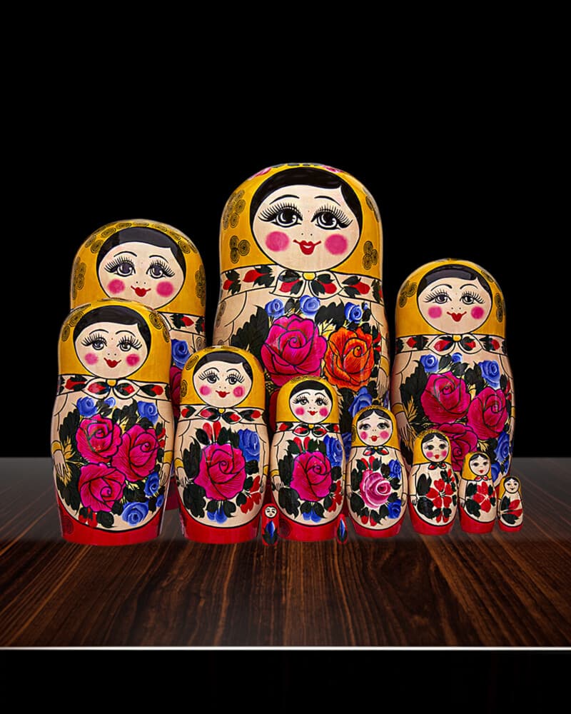 Rossiyanochka 12-piece Semyonov matryoshka