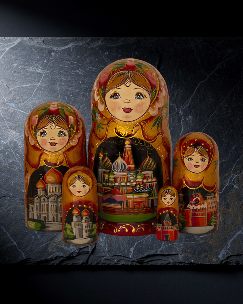 Moscow landmarks matryoshka